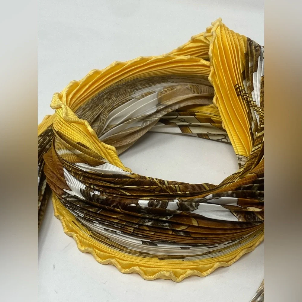 Hermes Plisse Silk Scarf Jardin Creole Carre 90 Pleaded Valerie Dawlat Dumoulin - Picture 6 of 16